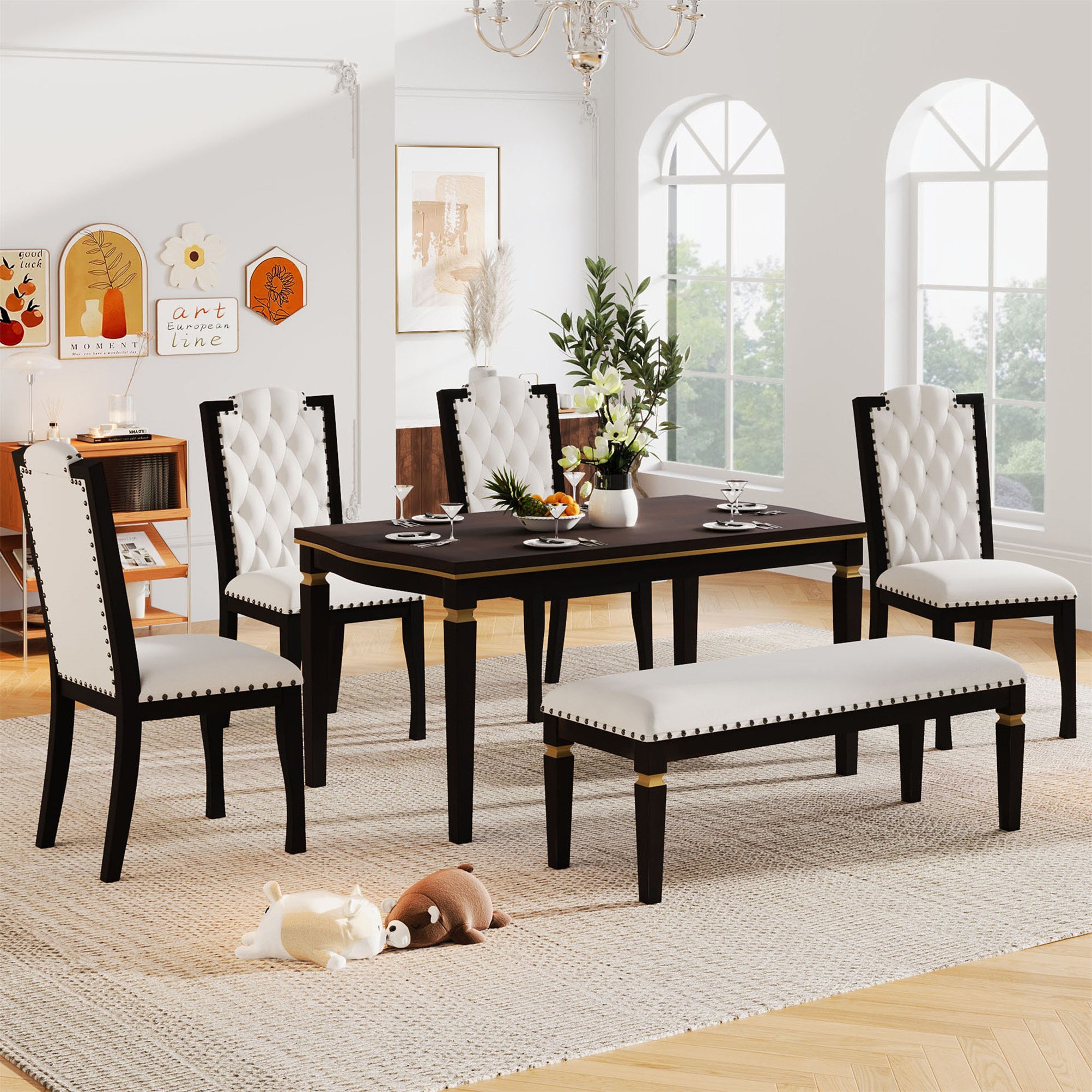 Darby Home Co 6 Piece Rectangular Dining Table Set Kitchen Table Set Wayfair